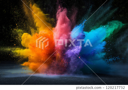Colorful dust explosion background 120217732