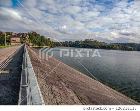 Lake Dobczyce with Concrete Dam embankment, Poland 120218115