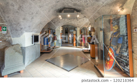 Museo Di Villa Ferrajoli in beautiful town of Albano Laziale timelapse hyperlapse, Italy 120218364