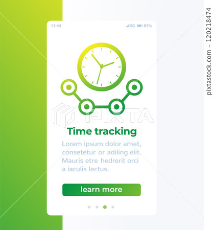Time tracking banner with icon, vector design Time tracking banner with icon, vector design 120218474
