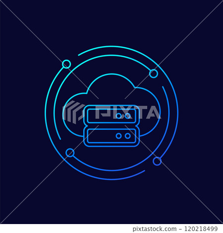 cloud storage icon, linear design cloud storage icon, linear design 120218499