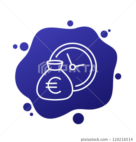 deposit period icon with euro money bag deposit period icon with euro money bag 120218514