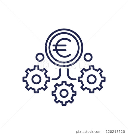 operational costs line icon with euro 120218520
