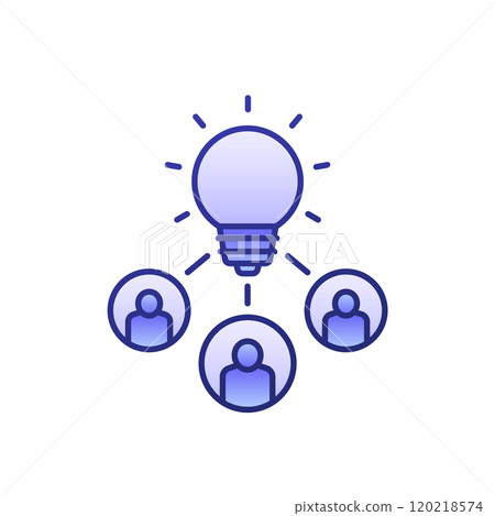 people with an idea icon with outline 120218574