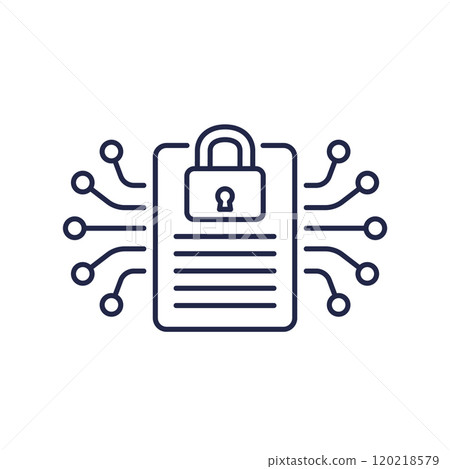 document protection icon, cyber security vector document protection icon, cyber security vector 120218579