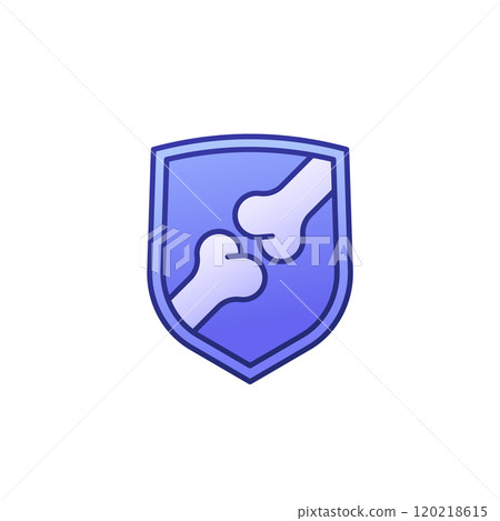 joint protection icon with shield, vector 120218615