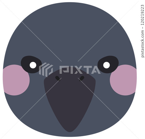 可愛的烏鴉插畫臉向量素材 120219223