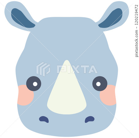 可愛犀牛插畫臉向量素材 120219472