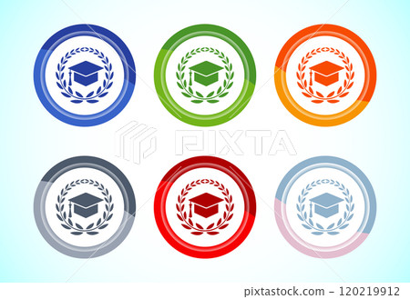 Graduation hat icon design, academic cap icon for apps and websites 120219912