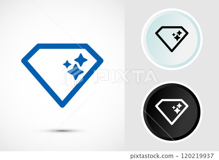 Diamond icon button design illustration. Jewel and gem icon 120219937