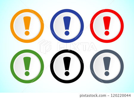 Exclamation mark icon design, Caution and warning icon set 120220044