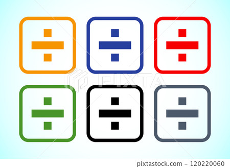 Divide icon design set, Math symbol 120220060
