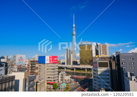 東京淺草城景觀與東京晴空塔 東京淺草城景觀與東京晴空塔 120220581