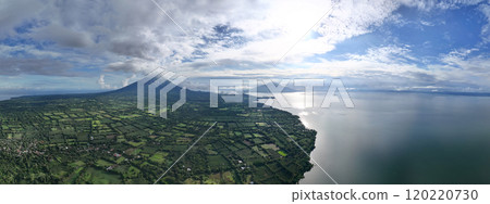 Panorama of Ometepe island and volcanoes 120220730