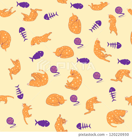 Mystical seamless pattern of cats in boho style, silhouette collection. Witchcraft and magic Mystical seamless pattern of cats in boho style, silhouette collection. Witchcraft and magic 120220930