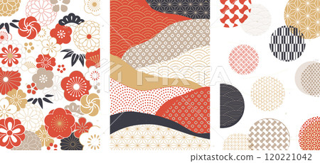 日式背景設計/日式花紋與花卉圖案 120221042