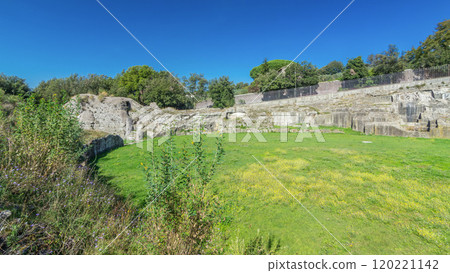 Anfiteatro Severiano in beautiful town of Albano Laziale timelapse hyperlapse, Italy Anfiteatro Severiano in beautiful town of Albano Laziale timelapse hyperlapse, Italy 120221142