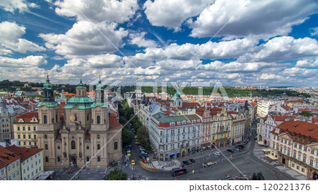 St. Nicholas Church and the Old Town Square timelapse, Prague, Czech Republic 120221376