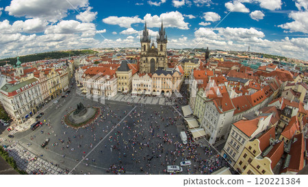Old Town Square timelapse in Prague, Czech Republic. It is the most well know city square Staromestka nameste . Old Town Square timelapse in Prague, Czech Republic. It is the most well know city square Staromestka nameste . 120221384