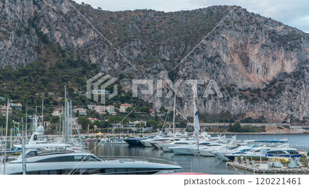 Port and landscape timelapse of Beaulieu sur mer, France. 120221461