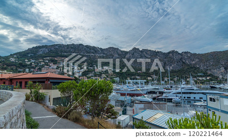 Port and landscape timelapse of Beaulieu sur mer, France. 120221464