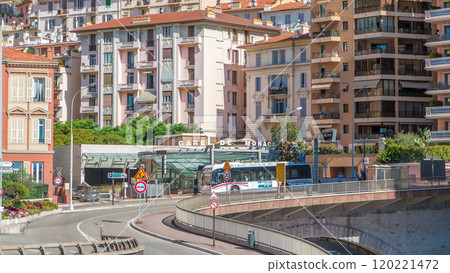 Monte Carlo Railway Station Gare de Monaco timelapse, Principality of Monaco. 120221472
