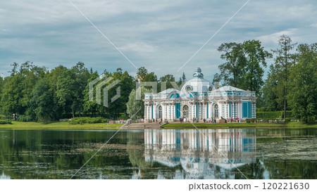Grotto Pavilion timelapse in Catherine Park at Tsarskoye Selo Pushkin , St. Petersburg, Russia 120221630