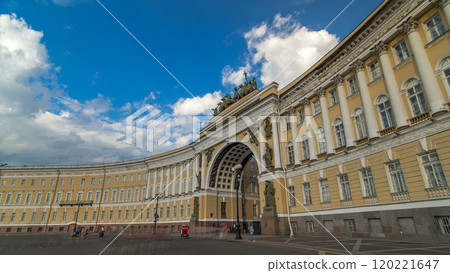 The General Staff building timelapse hyperlapse - a historic building, is located on the Palace Square in St. Petersburg. The General Staff building timelapse hyperlapse - a historic building, is located on the Palace Square in St. Petersburg. 120221647