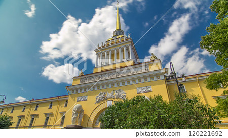 The Admiralty building timelapse hyperlapse. Saint Petersburg, Russia 120221692