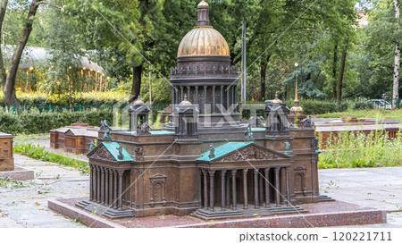 St. Petersburg. Mini City in the Alexander Park timelapse. Layout of Peter and Paul Cathedral 120221711
