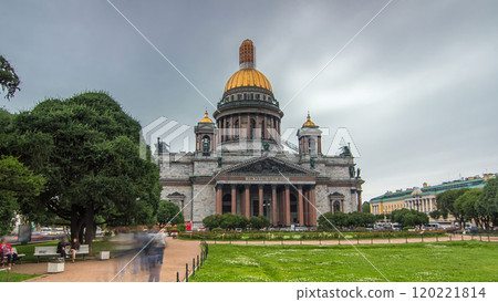 St. Isaac Cathedral timelapse hyperlapse in Saint-Petersburg, Russia. Sityscape St. Isaac Cathedral timelapse hyperlapse in Saint-Petersburg, Russia. Sityscape 120221814