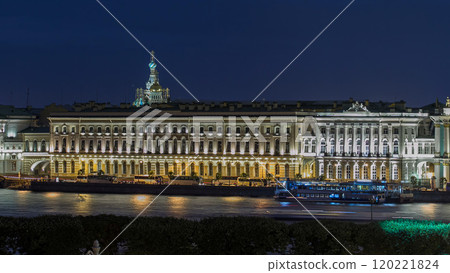 The Palace embankment and the Winter Palace timelapse June night. St. Petersburg, Russia 120221824