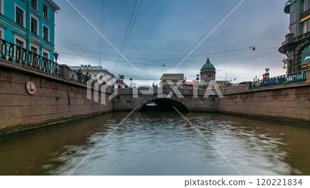 River trips on canals of St. Petersburg Russia timelapse hyperlapse 120221834