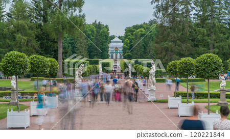 Tsarskoye Selo Pushkin timelapse, Saint Petersburg, Russia, Alley in the Park , Trees and shrubs 120221844