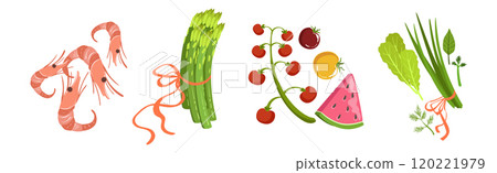 Different Food and Healthy Product Object Vector Set Different Food and Healthy Product Object Vector Set 120221979