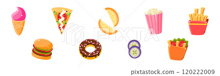 Fast Food Object and Snack Item Vector Set 120222009