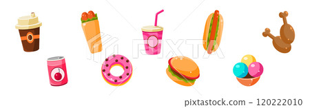 Fast Food Object and Snack Item Vector Set 120222010