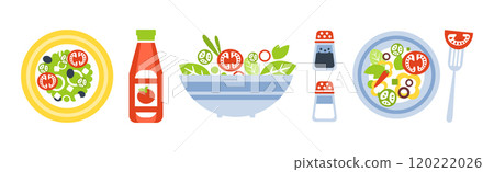 Cooking Utensil and Food Ingredient for Culinary Vector Set Cooking Utensil and Food Ingredient for Culinary Vector Set 120222026