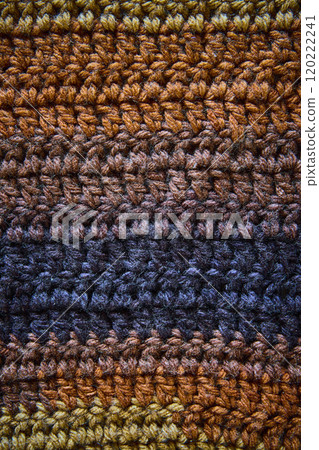 Intricate Crochet Yarn Texture with Earthy Hues Top Down View Intricate Crochet Yarn Texture with Earthy Hues Top Down View 120222241