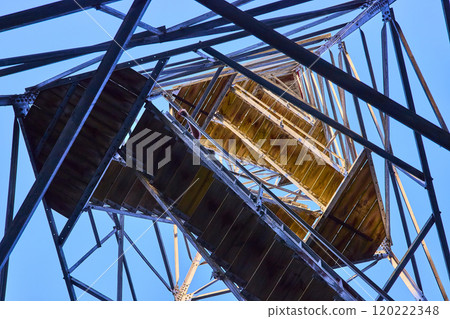 Ash Cave Fire Tower Geometry and Staircase Ascent from Below 120222348