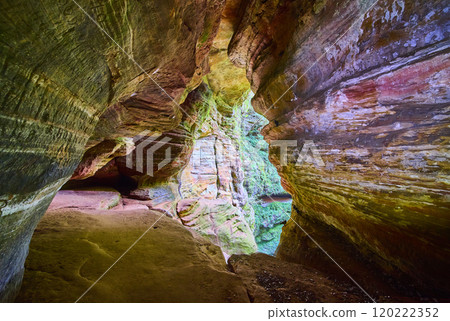 Sandstone Cave Exploration in Hocking Hills Eye-Level Perspective Sandstone Cave Exploration in Hocking Hills Eye-Level Perspective 120222352