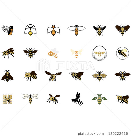 Icon set animal bee logo 120222416