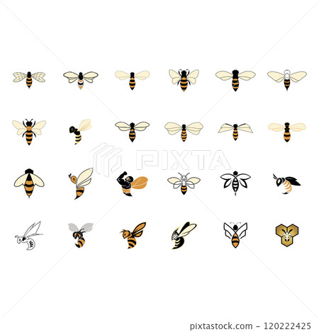 Icon set animal bee logo 120222425