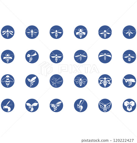 Icon set animal bee logo 120222427