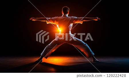Karate Master Striking a Powerful Pose 120222428