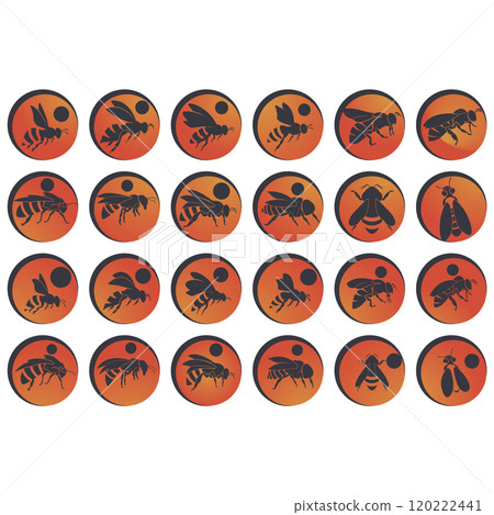 Icon set animal bee logo Icon set animal bee logo 120222441