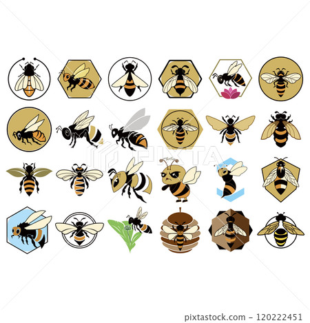 Icon set animal bee logo 120222451