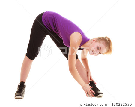 Sport. Flexible fitness girl doing stretching exercise Sport. Flexible fitness girl doing stretching exercise 120222550