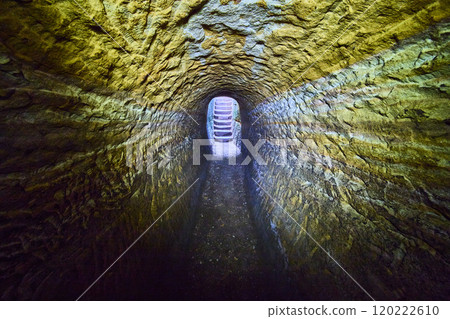 Ancient Stone Tunnel in Hocking Hills with Eye-Level Perspective Ancient Stone Tunnel in Hocking Hills with Eye-Level Perspective 120222610