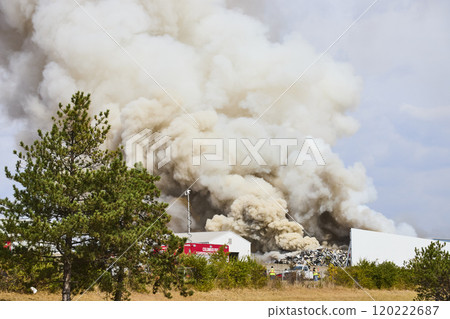 Industrial Fire and Emergency Response in Columbus Eye-Level Scene 120222687